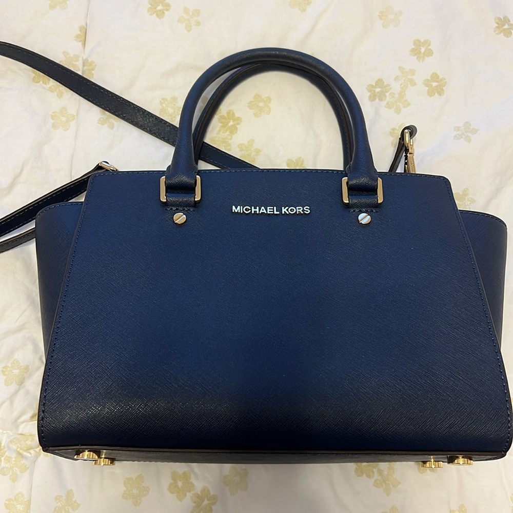 Michael Kors Navy Saffiano Crossbody